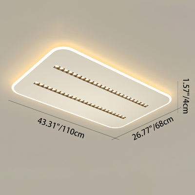 Contemporary Simplicity Rectangular Iron Aluminum LED Spotlight Flush Mount Ceiling Light For Bedroom