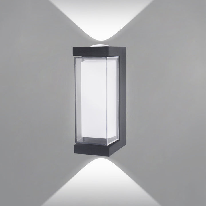 Lampe applique murale extérieure étanche à LED en colonne plastique de simplicité contemporaine pour jardin 