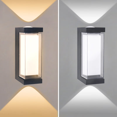 مصباح حائط خارجي LED مقاوم للماء من البلاستيك بتصميم بسيط ومعاصر للحديقة 