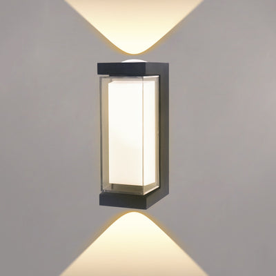 مصباح حائط خارجي LED مقاوم للماء من البلاستيك بتصميم بسيط ومعاصر للحديقة 