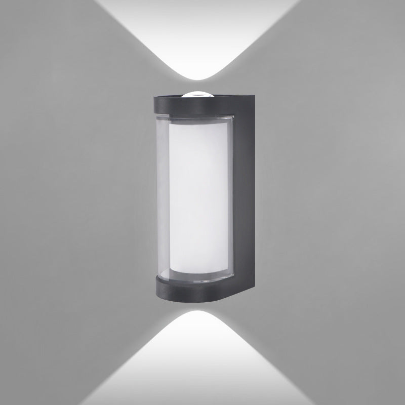 مصباح حائط خارجي LED مقاوم للماء من البلاستيك بتصميم بسيط ومعاصر للحديقة 