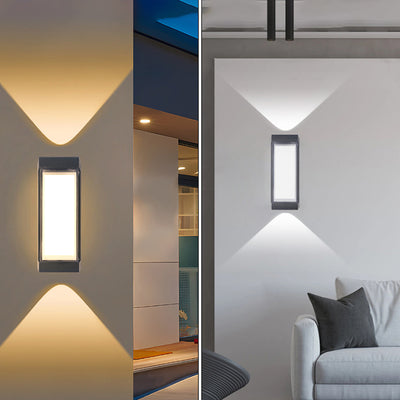 مصباح حائط خارجي LED مقاوم للماء من البلاستيك بتصميم بسيط ومعاصر للحديقة 