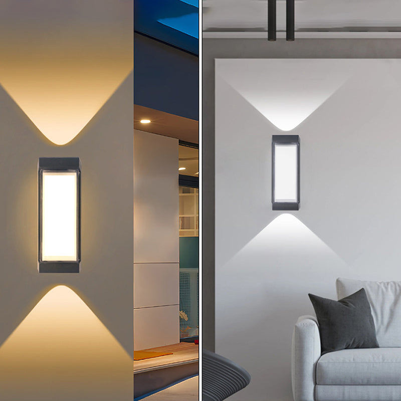 مصباح حائط خارجي LED مقاوم للماء من البلاستيك بتصميم بسيط ومعاصر للحديقة 