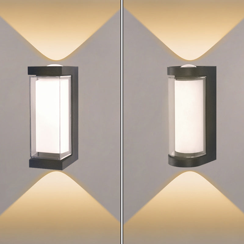 مصباح حائط خارجي LED مقاوم للماء من البلاستيك بتصميم بسيط ومعاصر للحديقة 