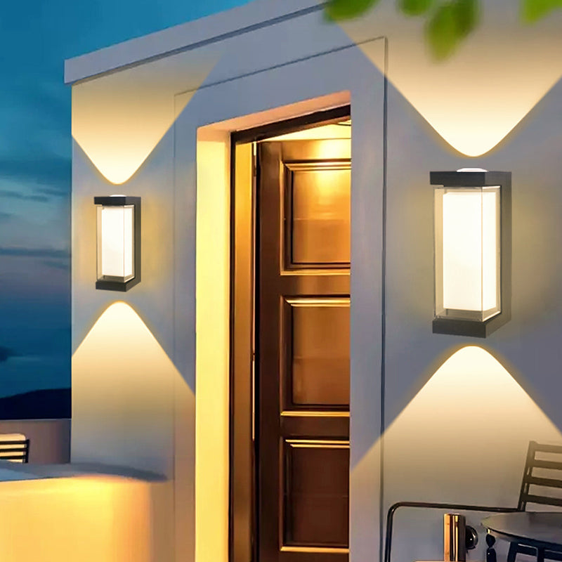 مصباح حائط خارجي LED مقاوم للماء من البلاستيك بتصميم بسيط ومعاصر للحديقة 