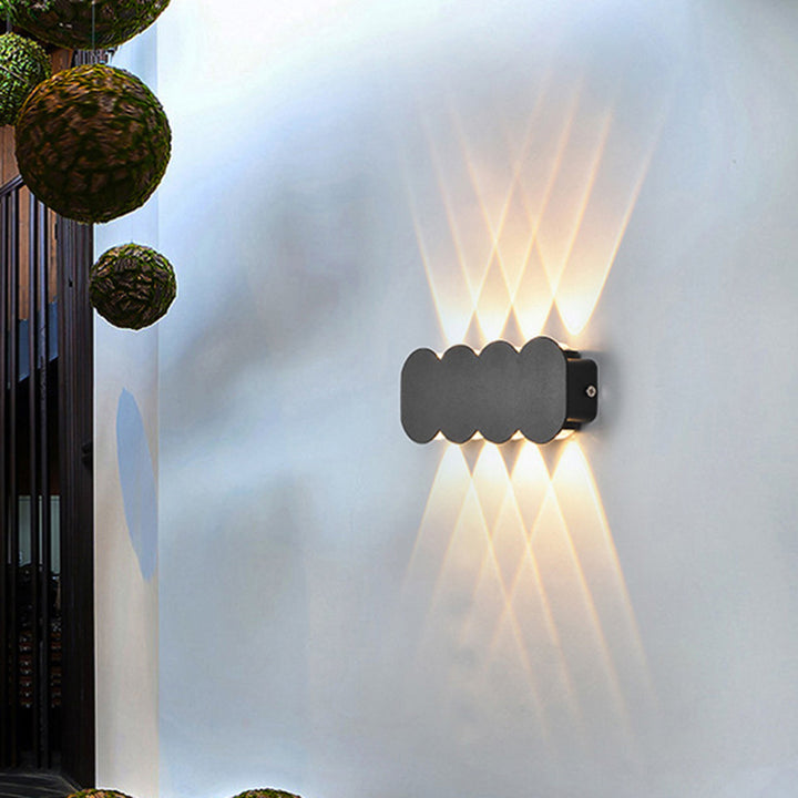Zeitgenössische Einfachheit Aluminium Kürbis Schirm LED Wasserdichte Außenwandleuchte Für Garten 