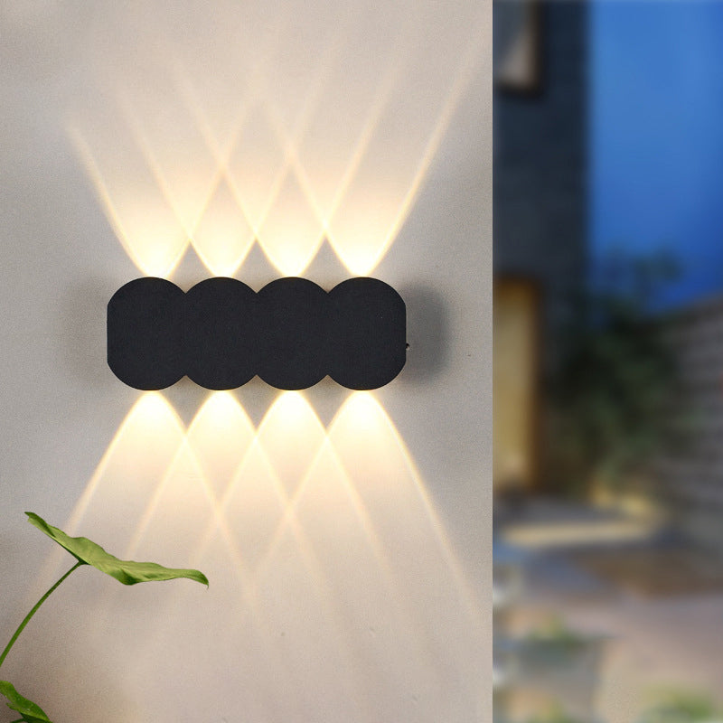Zeitgenössische Einfachheit Aluminium Kürbis Schirm LED Wasserdichte Außenwandleuchte Für Garten 