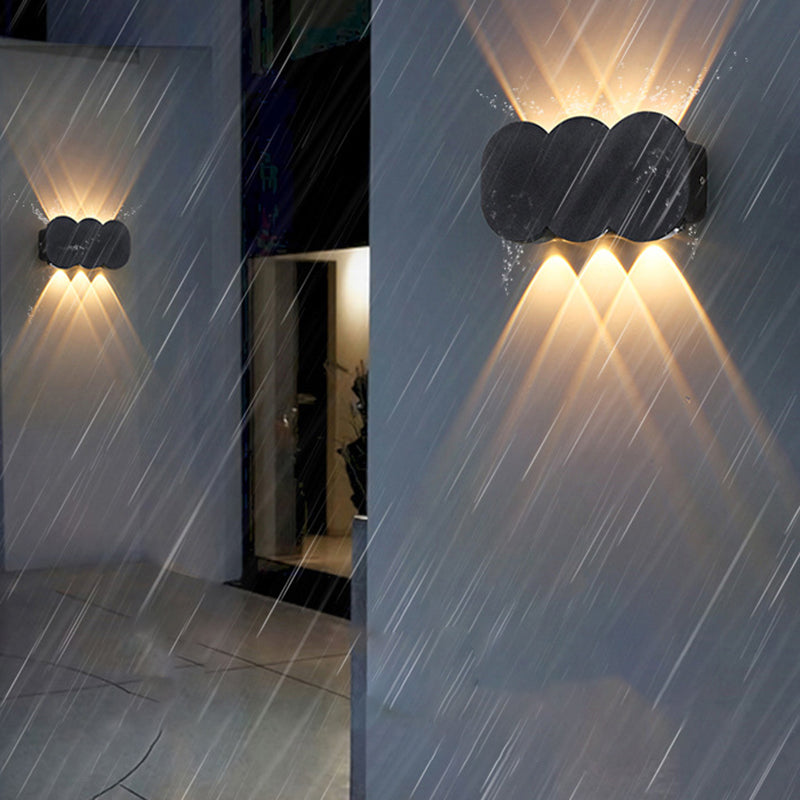 Zeitgenössische Einfachheit Aluminium Kürbis Schirm LED Wasserdichte Außenwandleuchte Für Garten 