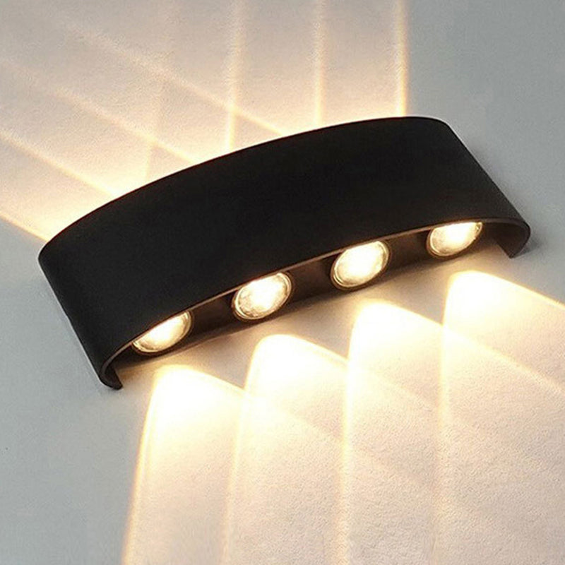 Zeitgenössische Einfachheit Aluminium Kürbis Schirm LED Wasserdichte Außenwandleuchte Für Garten 