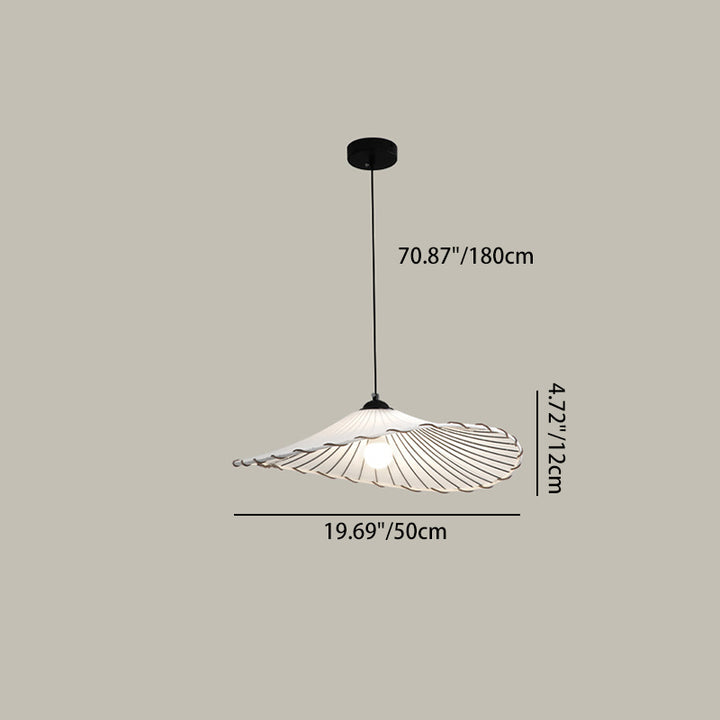 Matériel traditionnel japonais Abat-jour en tissu feuille de lotus Suspension 1 lumière pour salon 