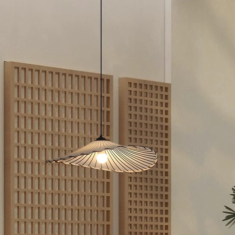 Matériel traditionnel japonais Abat-jour en tissu feuille de lotus Suspension 1 lumière pour salon 