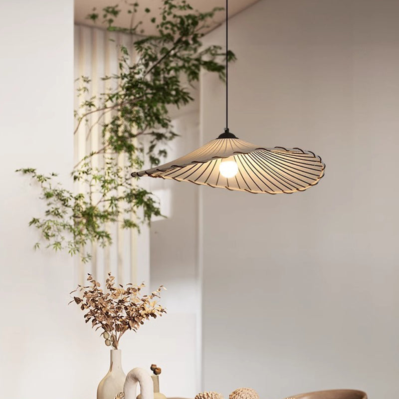 Matériel traditionnel japonais Abat-jour en tissu feuille de lotus Suspension 1 lumière pour salon 
