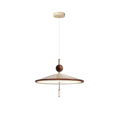 Traditional Japanese Iron Aluminum Conical LED Pendant Light For Living Room