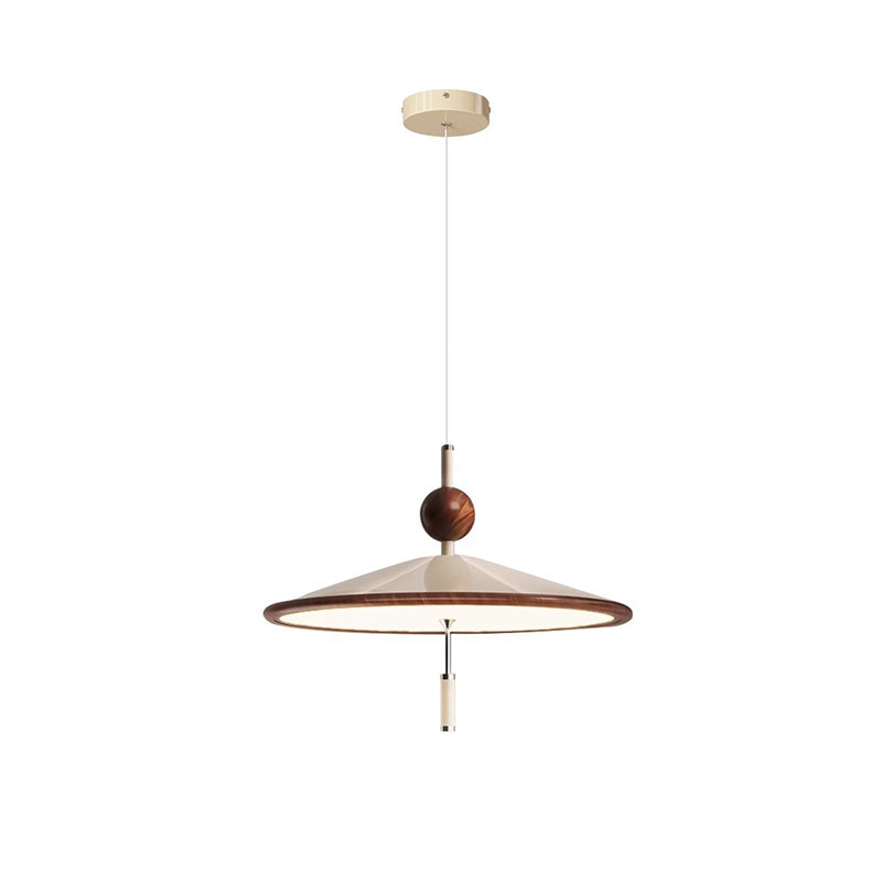 Traditional Japanese Iron Aluminum Conical LED Pendant Light For Living Room