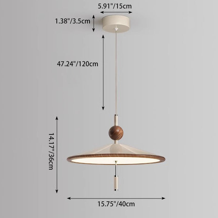 Suspension LED conique en aluminium fer traditionnel japonais pour salon 