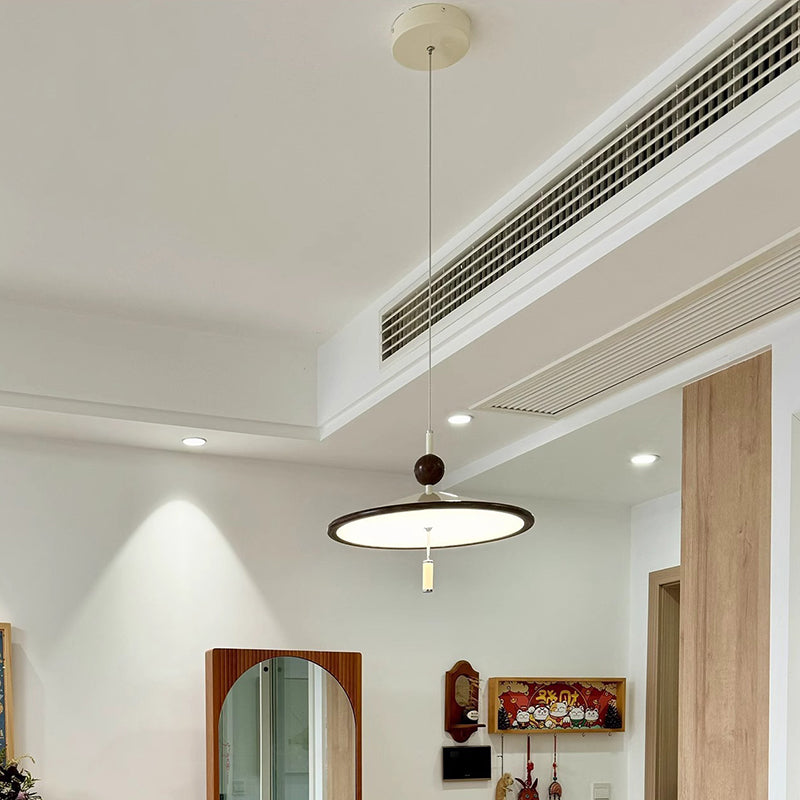 Traditional Japanese Iron Aluminum Conical LED Pendant Light For Living Room
