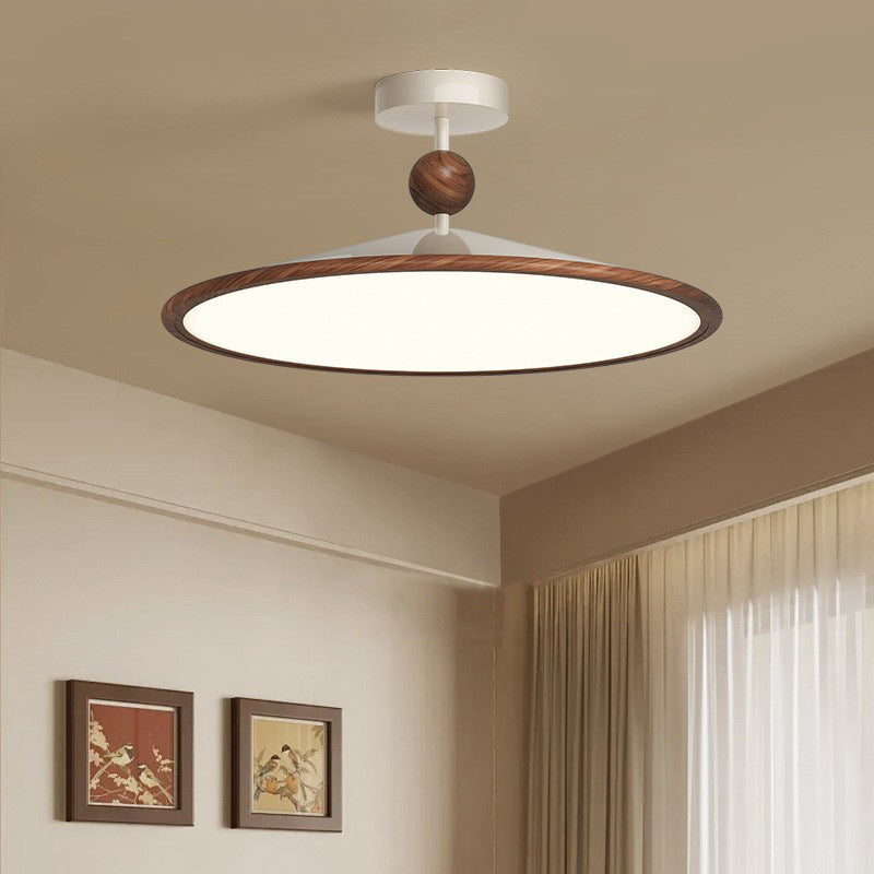 Plafonnier semi-encastré LED conique en aluminium et fer traditionnel japonais pour salon 
