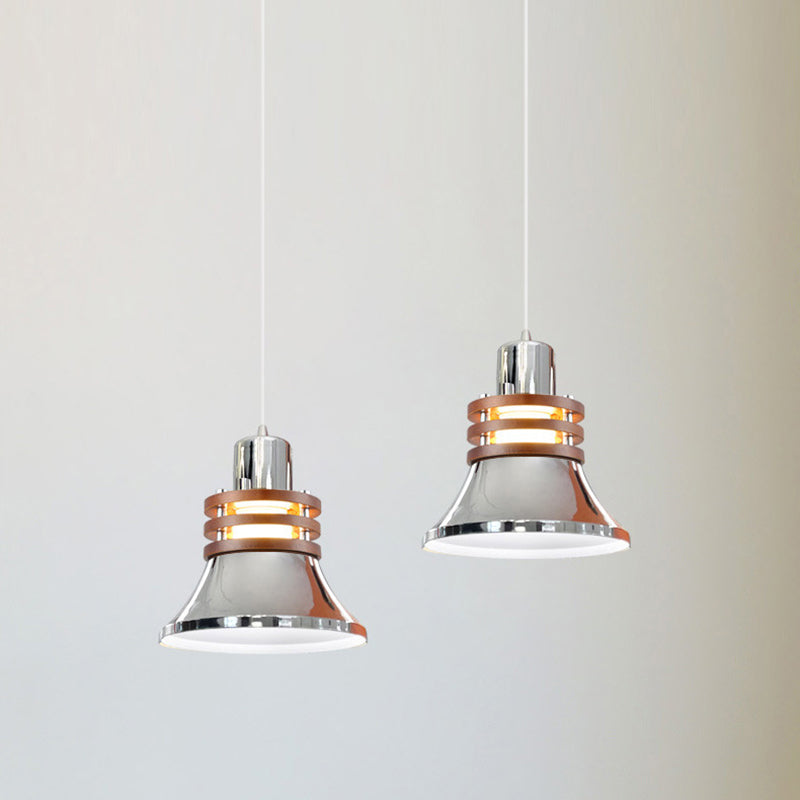 Zeitgenössische Retro-Trumpete Eisen Schirm 1-Licht Pendelleuchte für Wohnzimmer 