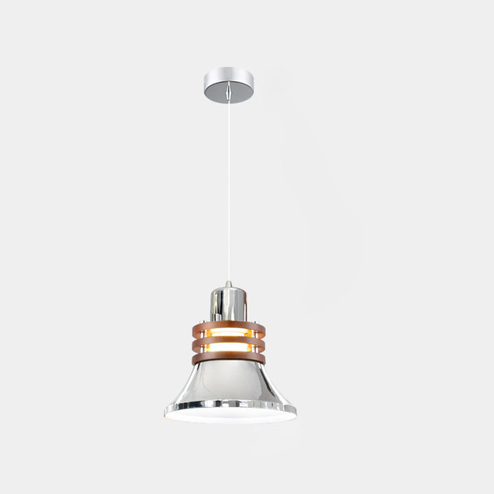 Zeitgenössische Retro-Trumpete Eisen Schirm 1-Licht Pendelleuchte für Wohnzimmer 
