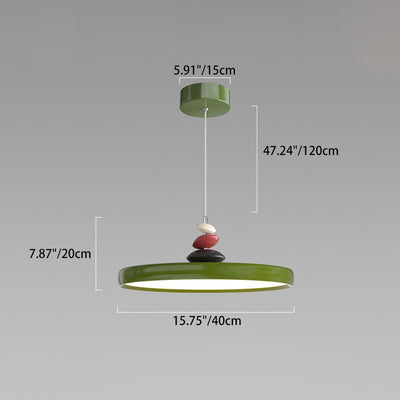Lámpara colgante LED redonda de hierro y aluminio escandinavo contemporáneo para sala de estar 