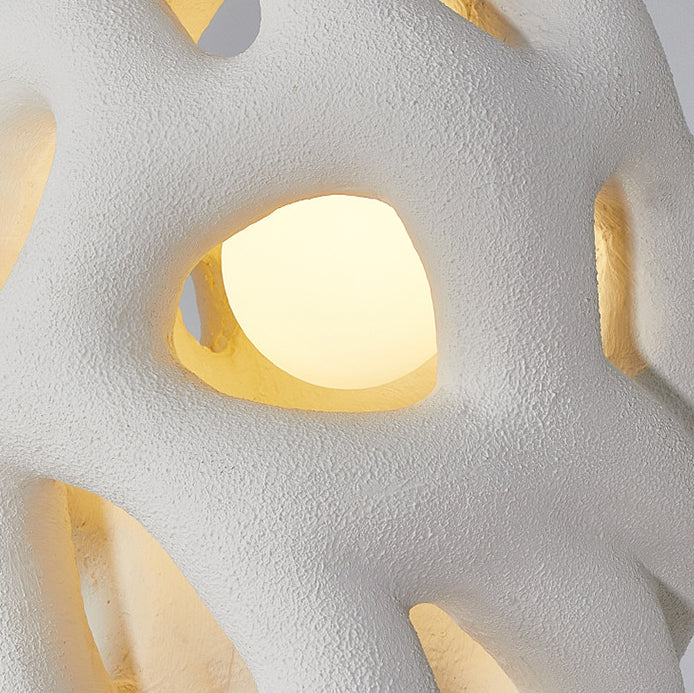 Traditional Japanese Polystyrene Irregular Ellipse Porous Design 1-Light Pendant Light For Living Room