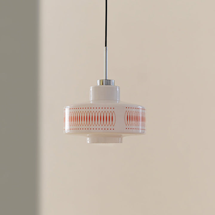 Contemporary Simplicity Patterned Glass Cylinder 1-Light Pendant Light For Living Room