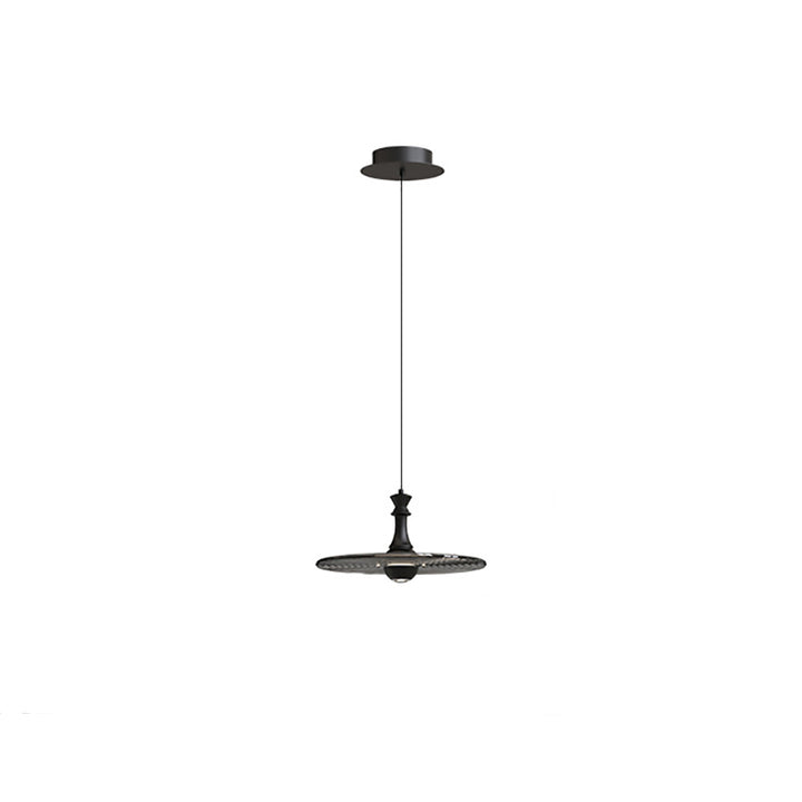 Modern Minimalist Water Ripple Disc Aluminum Glass LED Pendant Light For Living Room