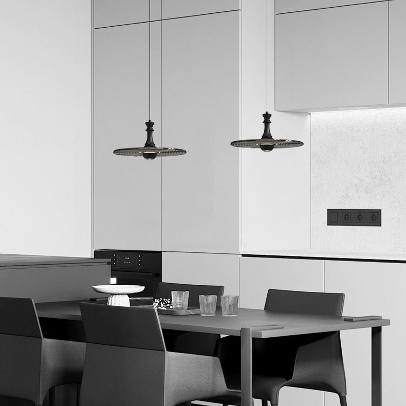 Moderne minimalistische Wasserwellen-Scheibe Aluminium Glas LED Pendelleuchte für das Wohnzimmer 