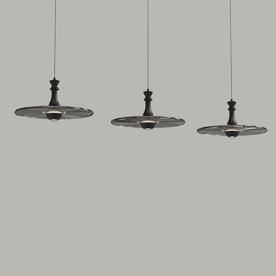 Moderne minimalistische Wasserwellen-Scheibe Aluminium Glas LED Pendelleuchte für das Wohnzimmer 