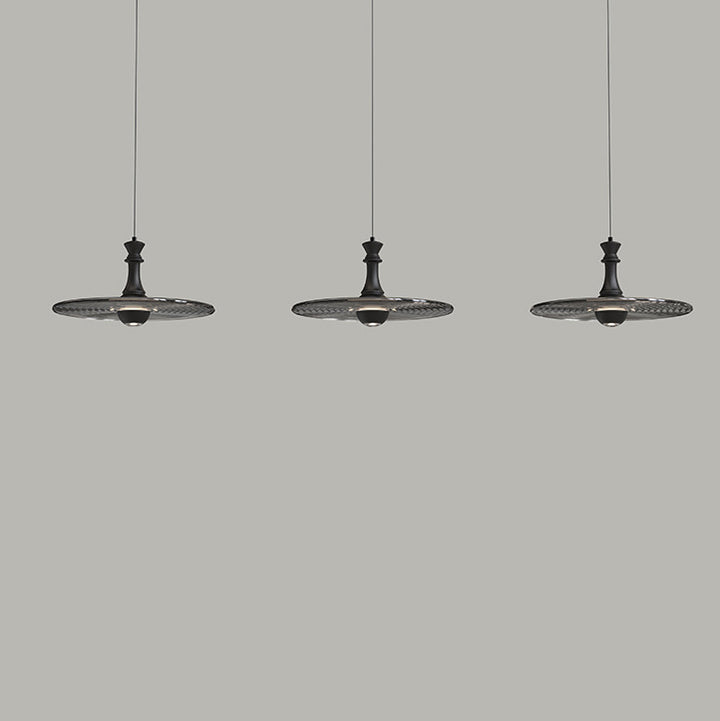 Modern Minimalist Water Ripple Disc Aluminum Glass LED Pendant Light For Living Room