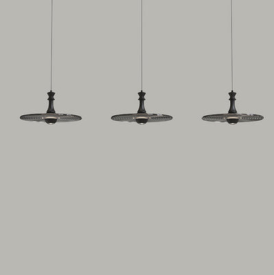 Moderne minimalistische Wasserwellen-Scheibe Aluminium Glas LED Pendelleuchte für das Wohnzimmer 