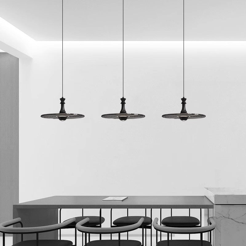 Moderne minimalistische Wasserwellen-Scheibe Aluminium Glas LED Pendelleuchte für das Wohnzimmer 