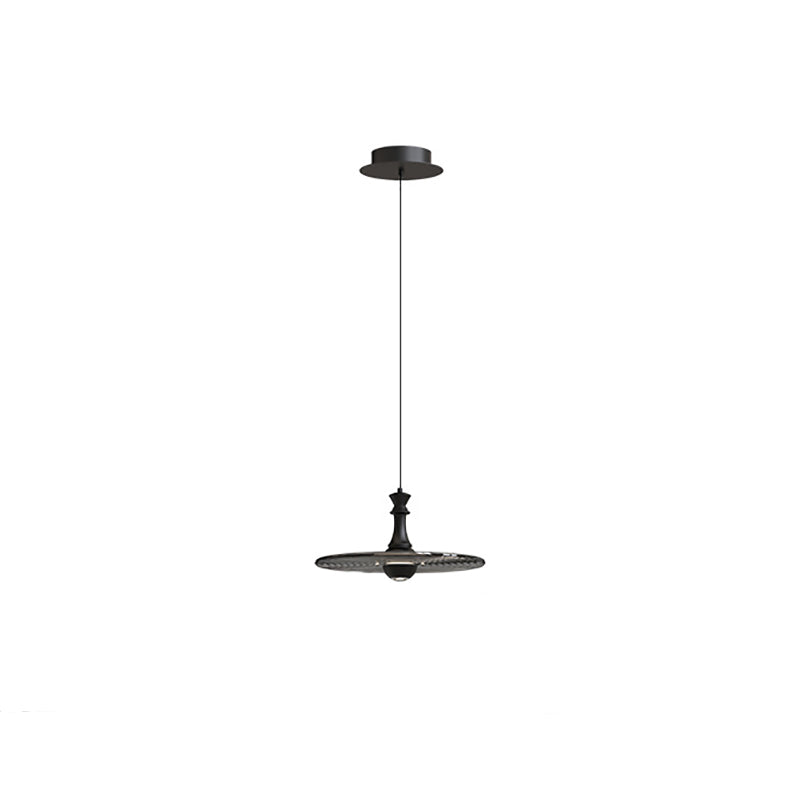 Moderne minimalistische Wasserwellen-Scheibe Aluminium Glas LED Pendelleuchte für das Wohnzimmer 