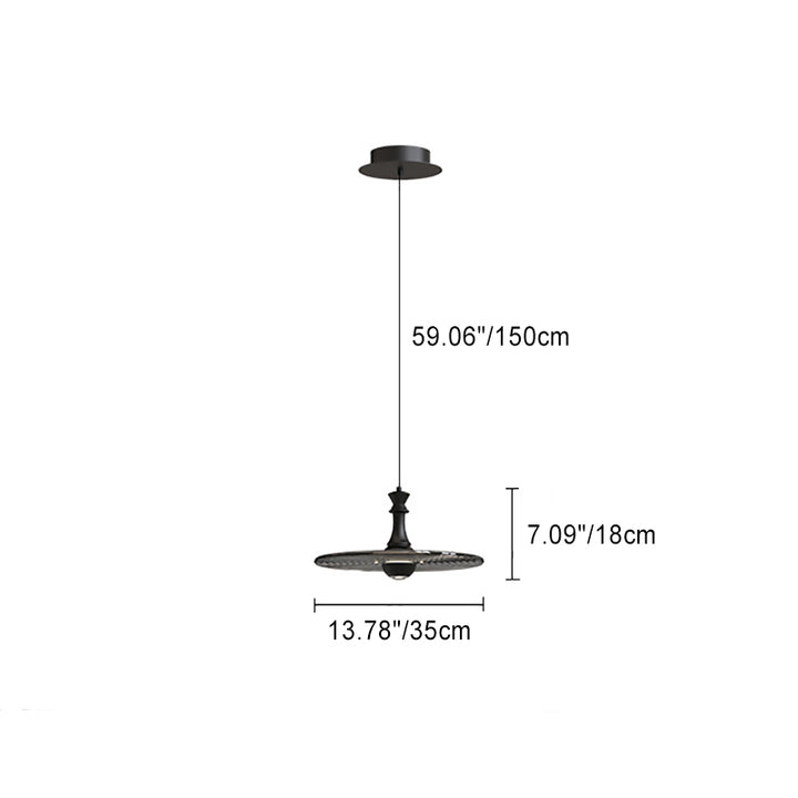 Modern Minimalist Water Ripple Disc Aluminum Glass LED Pendant Light For Living Room