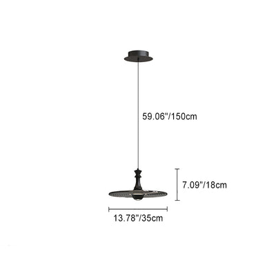 Moderne minimalistische Wasserwellen-Scheibe Aluminium Glas LED Pendelleuchte für das Wohnzimmer 