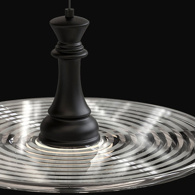 Moderne minimalistische Wasserwellen-Scheibe Aluminium Glas LED Pendelleuchte für das Wohnzimmer 