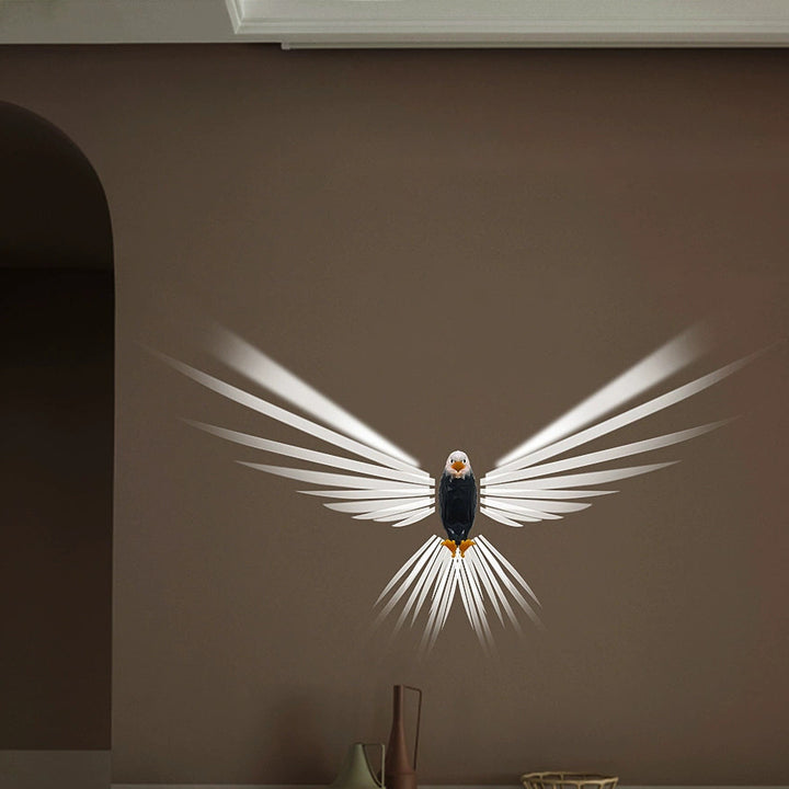 Contemporary Creative Bald Eagle Projector USB Rechargeable LED Magnetic Wall Sconce Lamp Night Light For Bedroom