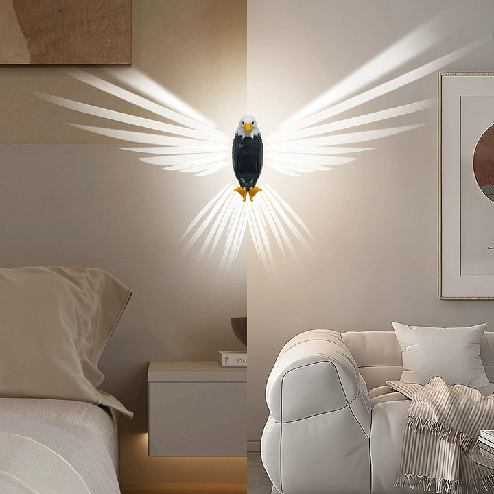 Contemporary Creative Bald Eagle Projector USB Rechargeable LED Magnetic Wall Sconce Lamp Night Light For Bedroom