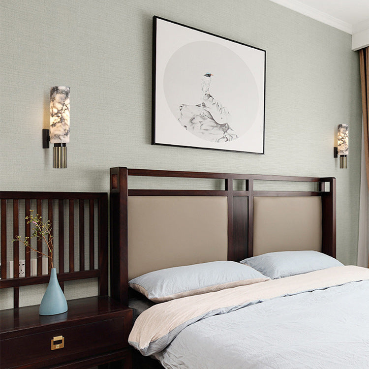 Moderne Luxus Marmorstreifen Kupfer Eisen 1-Licht Wandleuchte für Esszimmer 