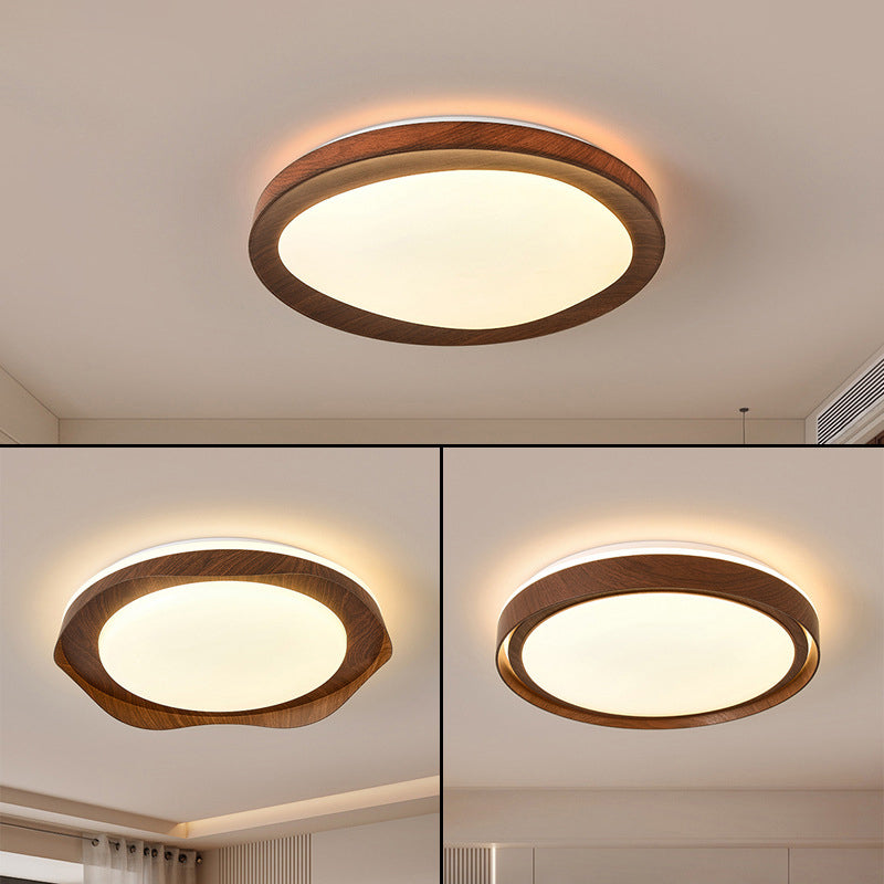 Plafonnier LED rond en fer acrylique de simplicité contemporaine pour chambre 