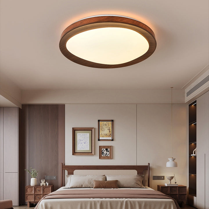 Plafonnier LED rond en fer acrylique de simplicité contemporaine pour chambre 