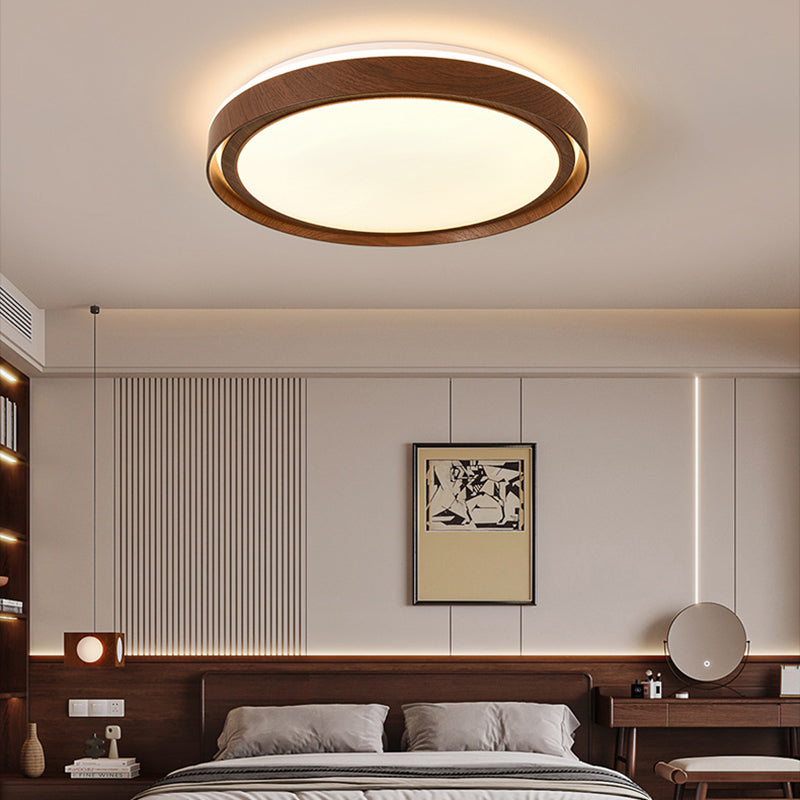 Plafonnier LED rond en fer acrylique de simplicité contemporaine pour chambre 