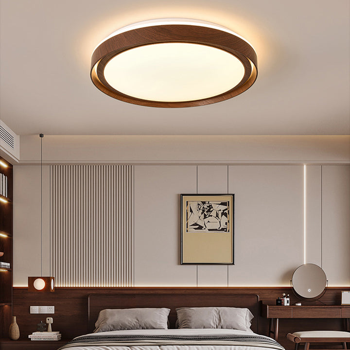 Plafonnier LED rond en fer acrylique de simplicité contemporaine pour chambre 