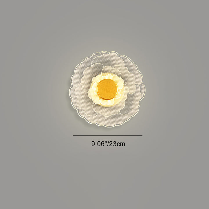 Zeitgenössische kreative Lotusblume Eisen Acryl LED Wandleuchte für das Schlafzimmer 