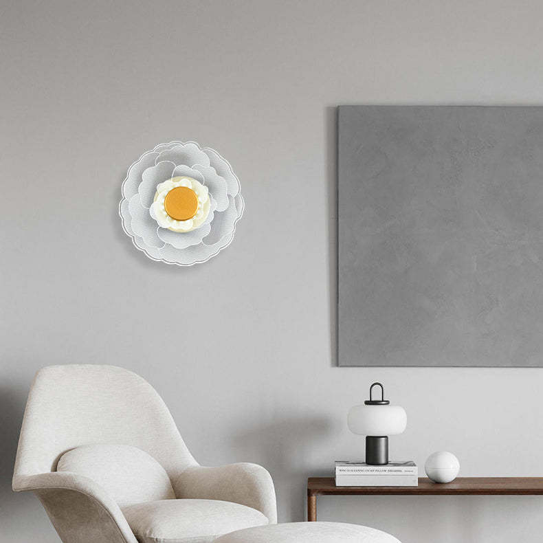 Zeitgenössische kreative Lotusblume Eisen Acryl LED Wandleuchte für das Schlafzimmer 