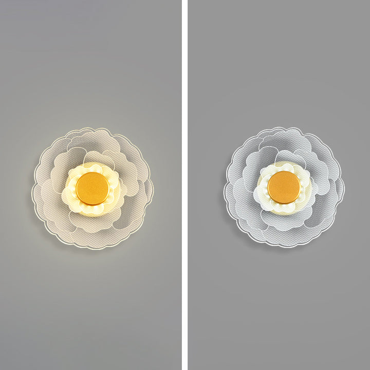 Zeitgenössische kreative Lotusblume Eisen Acryl LED Wandleuchte für das Schlafzimmer 