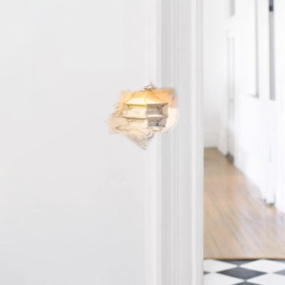 Zeitgenössische kreative eingelassene Gips-Pavillon-LED-Wandlampe mit Bewegungssensor für das Schlafzimmer 