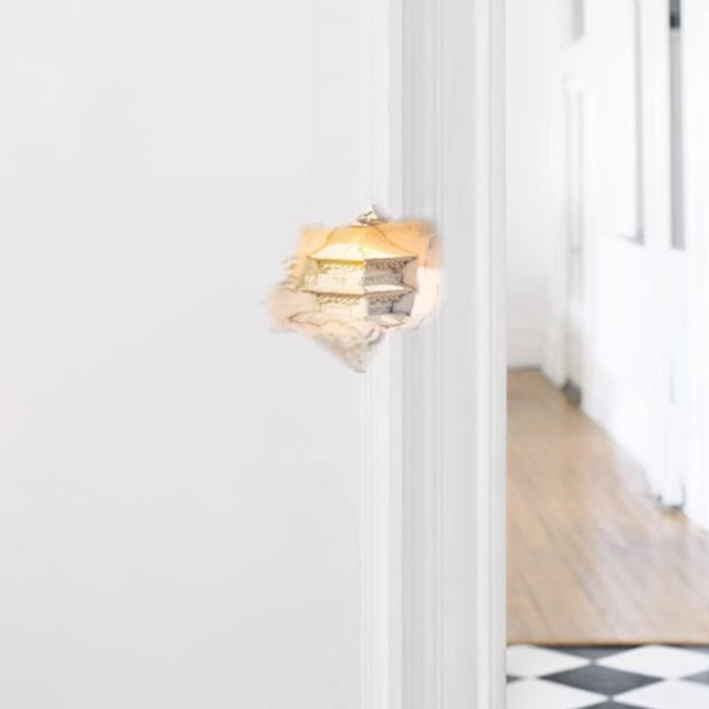 Zeitgenössische kreative eingelassene Gips-Pavillon-LED-Wandlampe mit Bewegungssensor für das Schlafzimmer 