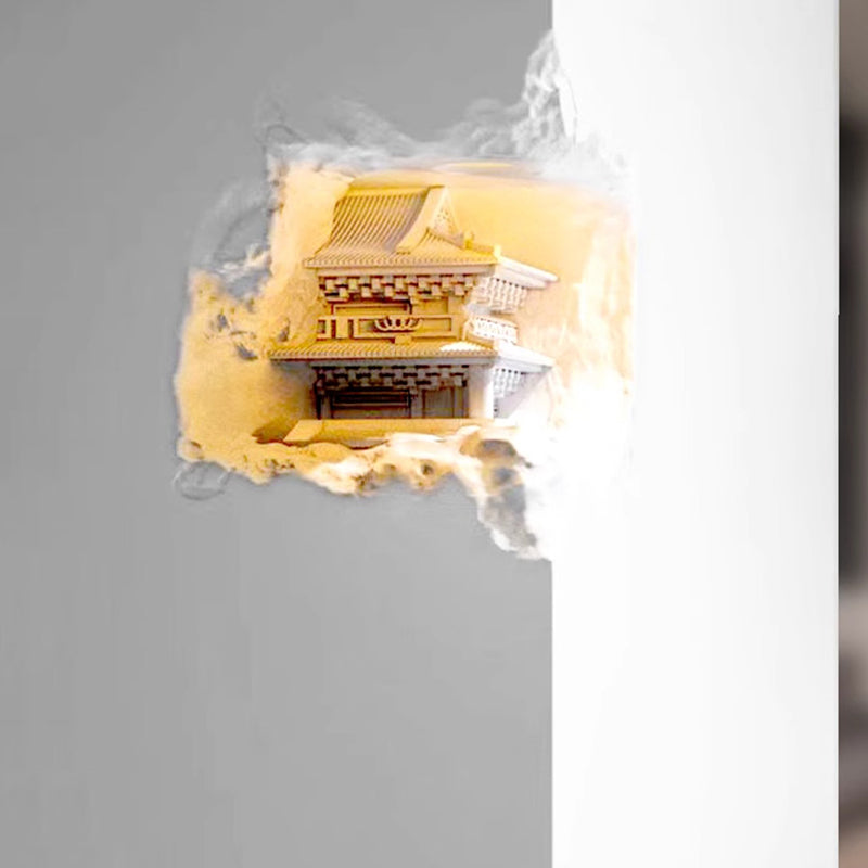 Lámpara de aplique de pared con sensor de cuerpo humano LED de pabellón de yeso empotrado creativo contemporáneo para dormitorio 