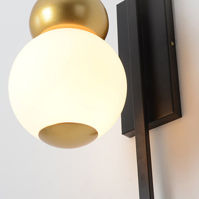 Lámpara de Aplique de Pared de 1 Luz con Calabaza de Vidrio de Hierro Chino Tradicional para Comedor 